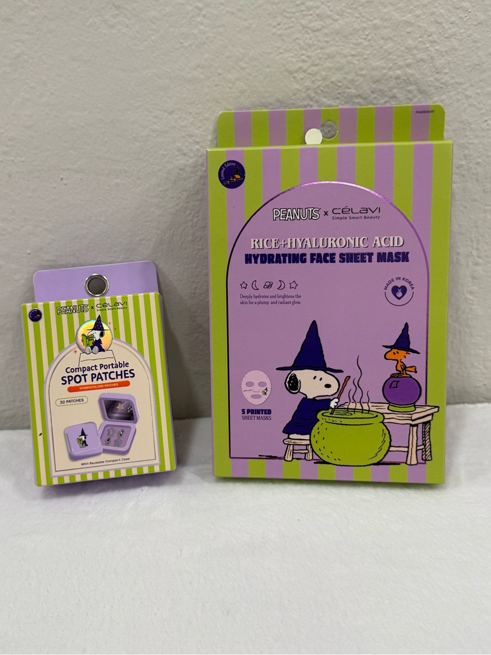 Peanuts x Célavi Snoopy Witch Halloween Face Mask & Spot Patch Bundle